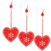 SPRINGOS Wooden Heart Christmas Tree Ornaments, 3-Pack view 3