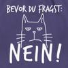 Shirtracer Drawstring Backpack “Before You Ask: No!” Cat, White/Purple, One Size view 2