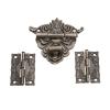 2-Piece Antique Bronze Hinge and Hasp Latch Set for Wooden Boxes view 1