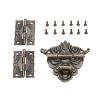 2-Piece Antique Bronze Hinge and Hasp Latch Set for Wooden Boxes view 2