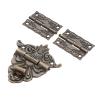 2-Piece Antique Bronze Hinge and Hasp Latch Set for Wooden Boxes view 3