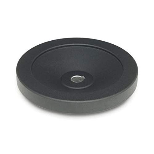 Disc Handwheel, Matte Black, 80 mm, 12 mm Bore with Hub Keyway