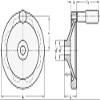 Disc Handwheel, Matte Black, 80 mm, 12 mm Bore with Hub Keyway view 2