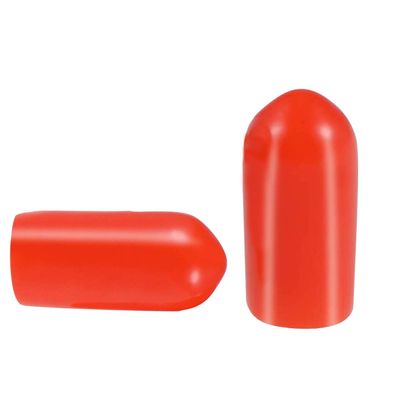 Red PVC Rubber Thread Protection Caps, 5.5 mm ID, 100-Pack
