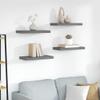vidaXL Set of 4 Floating Wall Shelves, High-Gloss Gray, 50 x 23 x 3.8 cm, MDF view 2