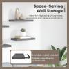 vidaXL Set of 4 Floating Wall Shelves, High-Gloss Gray, 50 x 23 x 3.8 cm, MDF view 4