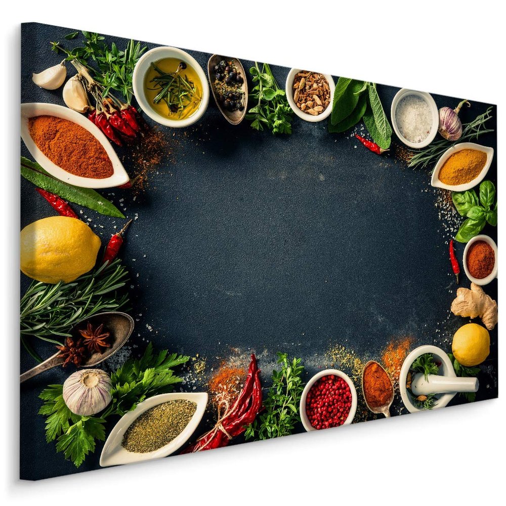 Muralo Wall Art Spices, Plants, Nature, Bell Pepper, Chili - 100 x 70 cm
