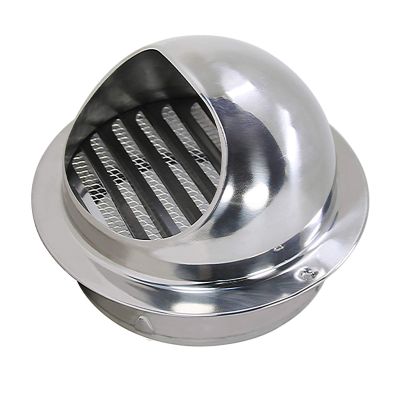 QWEASDF 50–300 mm Stainless Steel Ventilation Grille, Weatherproof Round Exhaust Hood with Insect Screen, 70 mm
