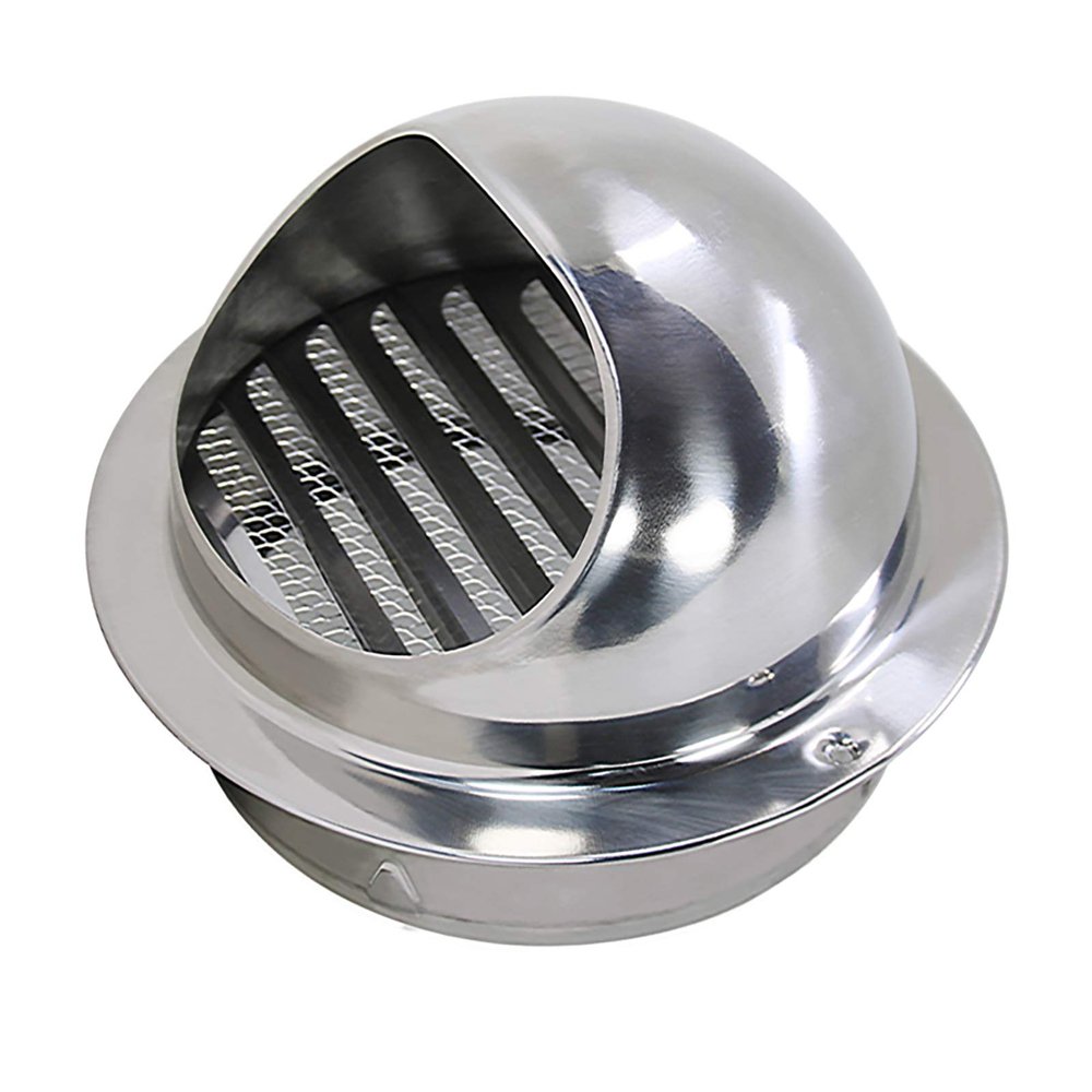 QWEASDF 50–300 mm Stainless Steel Ventilation Grille, Weatherproof Round Exhaust Hood with Insect Screen, 70 mm