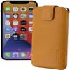 Suncase Genuine Leather Pouch for iPhone 12 mini (5.4 in), Pull-Tab Sleeve with Magnetic Closure, Antique Camel view 1