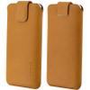 Suncase Genuine Leather Pouch for iPhone 12 mini (5.4 in), Pull-Tab Sleeve with Magnetic Closure, Antique Camel view 2