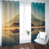 BATOHOME Designer Blackout Curtains with Mountain Lake and Boat Print, Short and Opaque, for 2 Windows (2 pcs x H42 x W72) view 1
