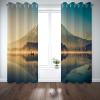 BATOHOME Designer Blackout Curtains with Mountain Lake and Boat Print, Short and Opaque, for 2 Windows (2 pcs x H42 x W72) view 4