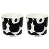 Marimekko [DL] Unikko Coffee Cups, 200 mL, Handleless, 2-Piece Set, White/Black view 1
