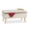 Relaxdays Storage Bench, Velvet Upholstery, 40 L, Padded, Wooden Legs, Hallway, 2-Seat Chest Bench, 41 x 80 x 40 cm, Color Options view 1