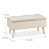 Relaxdays Storage Bench, Velvet Upholstery, 40 L, Padded, Wooden Legs, Hallway, 2-Seat Chest Bench, 41 x 80 x 40 cm, Color Options view 4