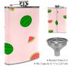 Leather Flask with Handled Funnel, Watermelon Slice Pattern view 3