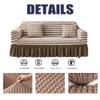 Cozomiz Seersucker Sofa Slipcover with Skirt, 3-Seater, Navy Blue view 3