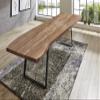 SAM Halmstad Dining Table 280 x 100 cm, Natural Acacia, Black U-Frame view 2