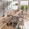 SAM Halmstad Dining Table 280 x 100 cm, Natural Acacia, Black U-Frame view 4