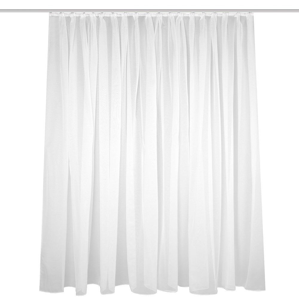 HOMEbasics 41600 SABLIO Ready-Made Sheer Curtain, White, 175 x 450 cm
