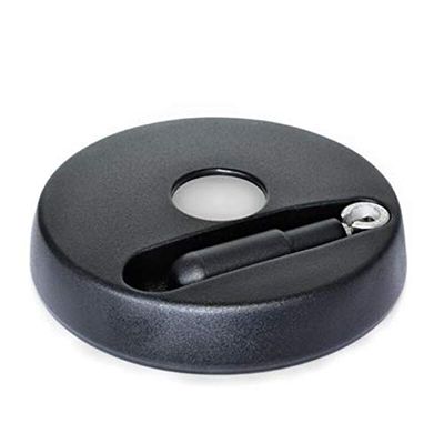 Elesa Disk Handwheel with Folding Handle, 125 mm, 12 mm Bore with Keyway