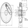 Elesa Disk Handwheel with Folding Handle, 125 mm, 12 mm Bore with Keyway view 2