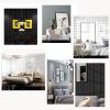 PVC Grid Self-Adhesive Wallpaper, Modern Minimalist Wall Decor Roll, Easy to Apply and Peel, 0.6 x 10 m (Black - Small Grid) view 2