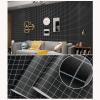 PVC Grid Self-Adhesive Wallpaper, Modern Minimalist Wall Decor Roll, Easy to Apply and Peel, 0.6 x 10 m (Black - Small Grid) view 4
