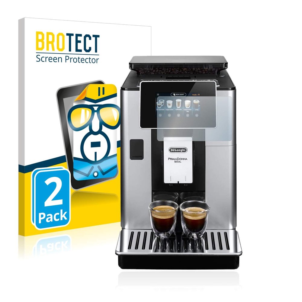 BROTECT 2-Pack Screen Protector for DeLonghi PrimaDonna Soul ECAM610.55.SB, Made in Germany, Ultra-Clear