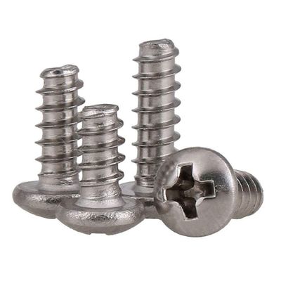 304 Stainless Steel Phillips Round-Head Self-Tapping Screws, Flat-Tail, M1/M1.7/M2/M3/M3.5/M4/M5, M2.2 × 10 × 50