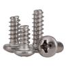 304 Stainless Steel Phillips Round-Head Self-Tapping Screws, Flat-Tail, M1/M1.7/M2/M3/M3.5/M4/M5, M2.2 × 10 × 50 view 1