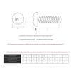 304 Stainless Steel Phillips Round-Head Self-Tapping Screws, Flat-Tail, M1/M1.7/M2/M3/M3.5/M4/M5, M2.2 × 10 × 50 view 3