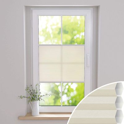 Gardinen21 Duette Honeycomb Pleated Blind for Gluing | No-Drill Custom Size | Made to Measure for Doors & Windows