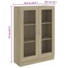 vidaXL Display Cabinet Bookcase Sonoma Oak 82.5 x 30.5 x 115 cm Engineered Wood view 3