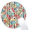 Round Mouse Pad with Colorful Floral Pattern view 1