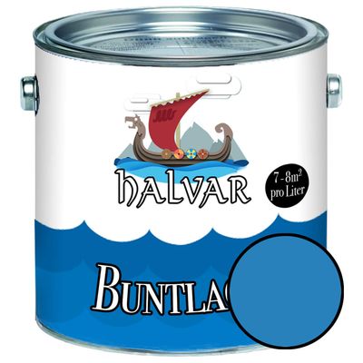 Halvar Matte Colored Paint for Wood & Metal, Light Blue RAL 5012, 1 L