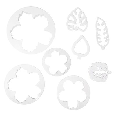 Honbay 8-Piece Tropical Leaf and Flower Cookie Cutters for Fondant and Cake Decorating