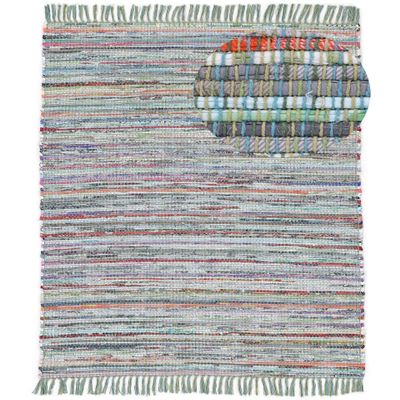 carpetfine Kelim Chindi Green Flatweave Rug 120 x 170 cm