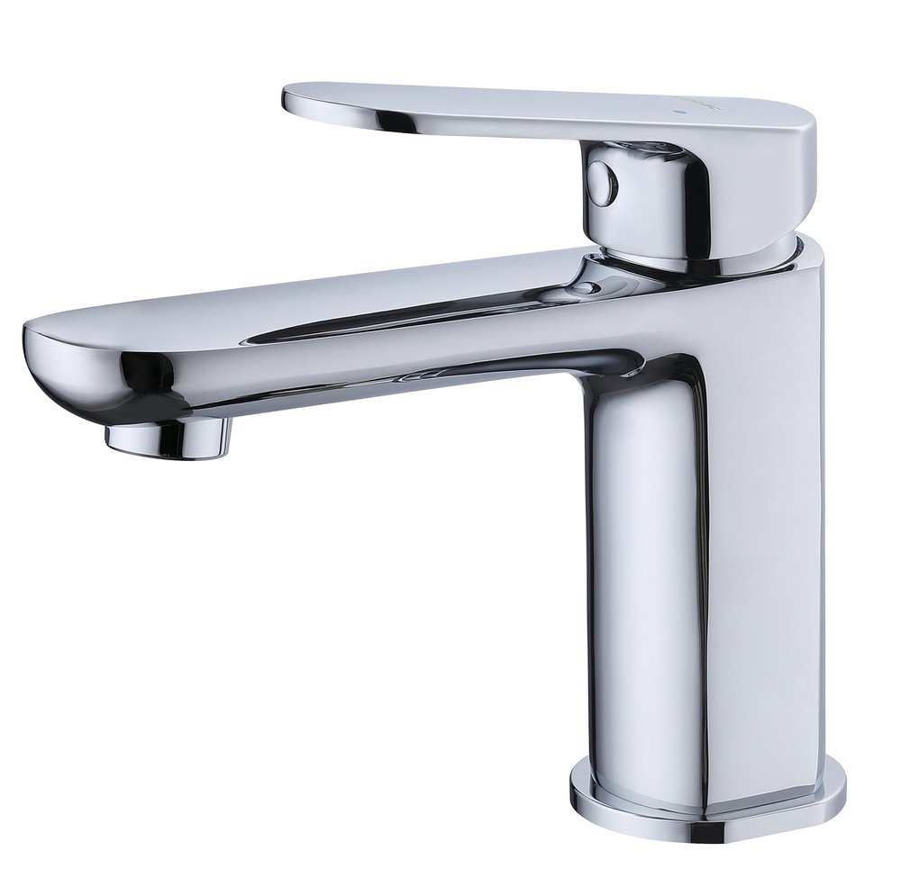 Krobec Single-Handle Bathroom Faucet with Water-Saving Function, Chrome