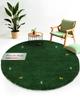 carpetfine Gabbeh Plain Round Green Wool Rug, 200 cm view 1