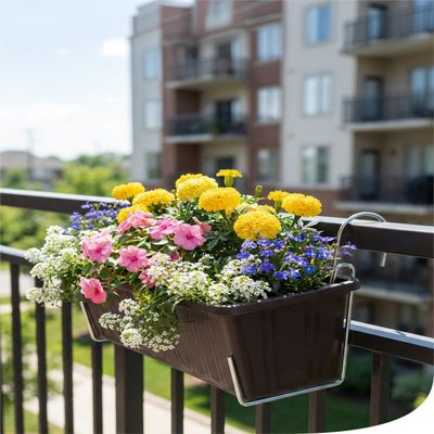 bellissa Flower Box Holder L, 8-Piece Set, Steel Wire, 7.5 x 16 x 16.5 cm