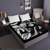 Chickw1 Microfiber Fitted Sheet, 3D Octopus Print, 30 cm Pocket Depth, Gray, 160 x 200 cm view 2