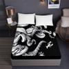 Chickw1 Microfiber Fitted Sheet, 3D Octopus Print, 30 cm Pocket Depth, Gray, 160 x 200 cm view 3