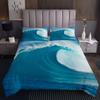Tbrand Ocean Wave Surfing Nautical Quilt Bedspread, Sky Blue, 170 x 210 cm view 1