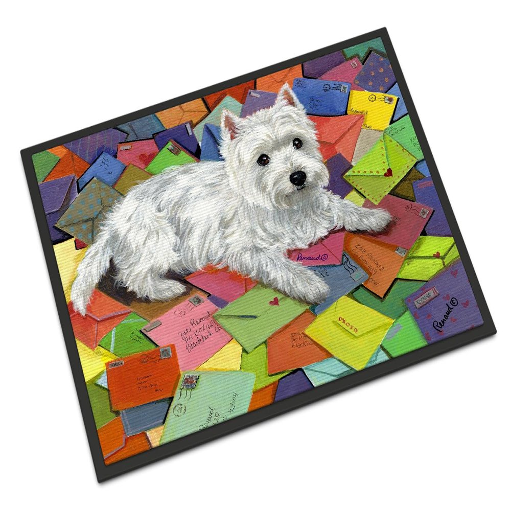 Caroline's Treasures Suzanne Renaud Artwork Doormat, Westie Zoe's Mail, 18" H x 27" W