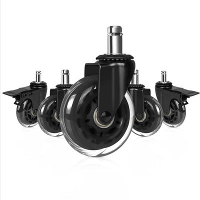 Hirate 3-Inch Locking Office Chair Casters, 5-Pack