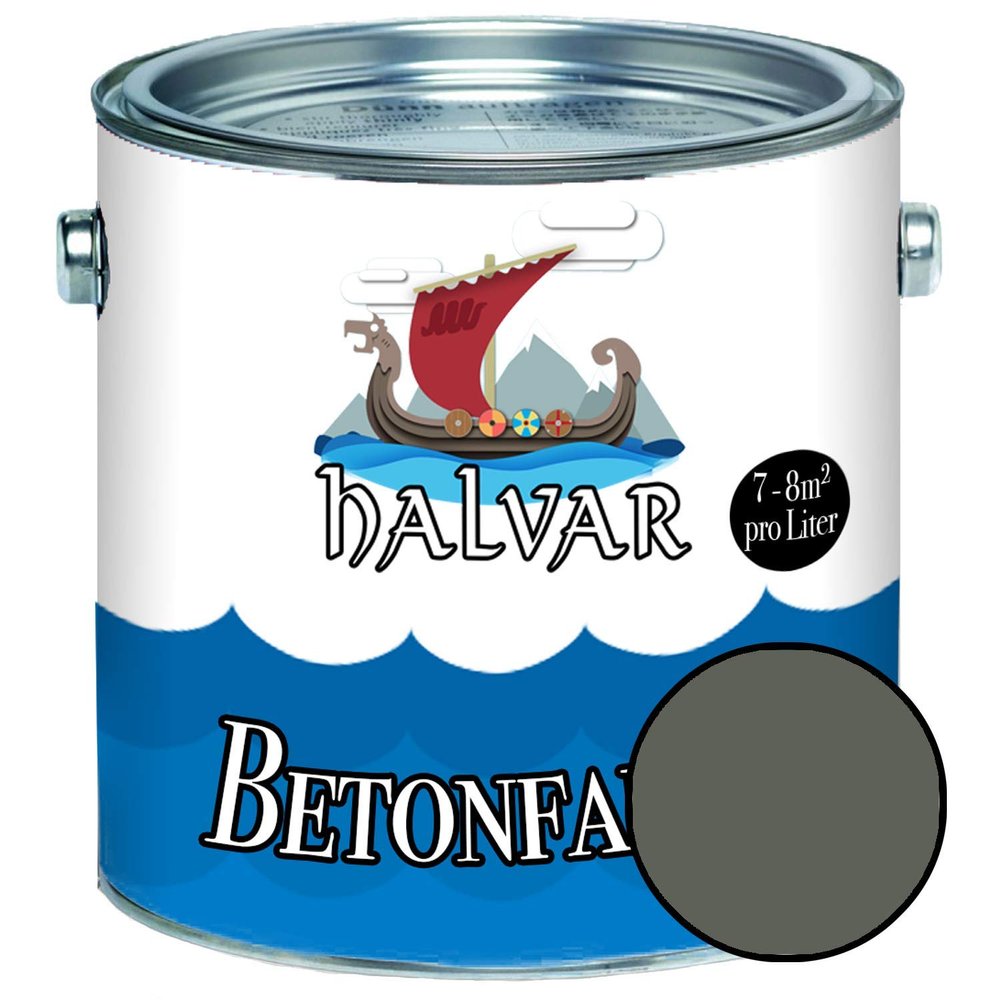 Halvar Concrete Paint/Floor Coating, Satin-Matte Gray, RAL 7000–7047, Facade Paint (5 L, RAL 7009 Green Gray)