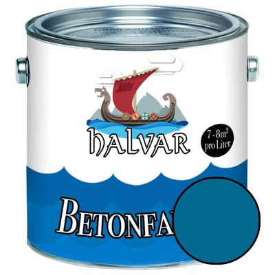 HALVAR Satin-Matte Concrete Paint/Floor Coating, Blue RAL 5019 Cabriblue, 1 L