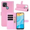 XFDSFDL Flip Wallet Case for Oppo A15 (6.52-Inch), PU Leather, Litchi Pattern, Stand, Magnetic Closure, Card Slots, Pink view 1